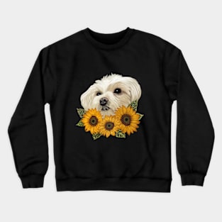 Canine sunflowers Beautifuline Crewneck Sweatshirt